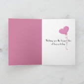 meisje met roze ballons kaart (Binnen)