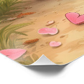 Meisje met roze hartjes op het onverharde pad perfect poster (Hoek)