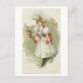 Meisje met roze rozen (ca. 1885) briefkaart (Voorkant)