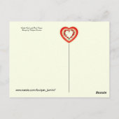 Meisje met roze rozen verjaardag briefkaart (Achterkant)