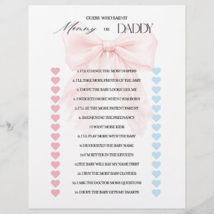 Meisje Met Roze Strik Moderne Baby Shower Spellen