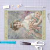 Meisje met rozen door Emile Vernon, Decoupage Tissuepapier (Craft)