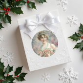 Meisje met rozen Door Emile Vernon Ronde Sticker