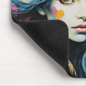 Meisje met Rozen in haar haar Waterverf stijl Muismat (Hoek)