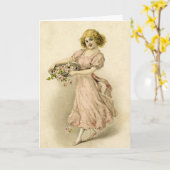  meisje met Rozen Kaart (Gele Bloem)