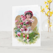 Meisje met Rozen Kaart (Gele Bloem)