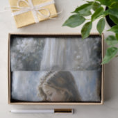 Meisje met rozentuin decoupage tissuepapier (Geschenk)
