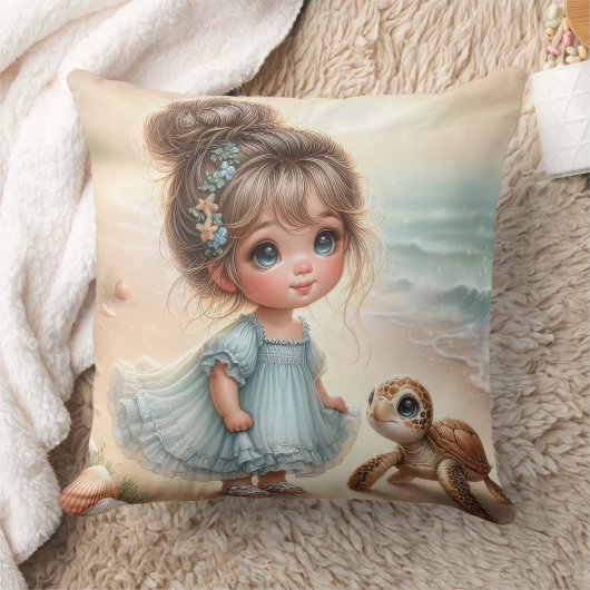 Meisje met schildpad kussen (Deken)