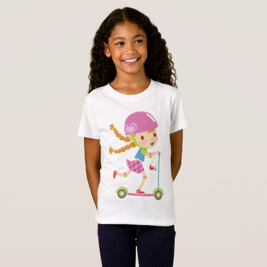 Meisje met scooter t-shirt (Voorkant volledig)