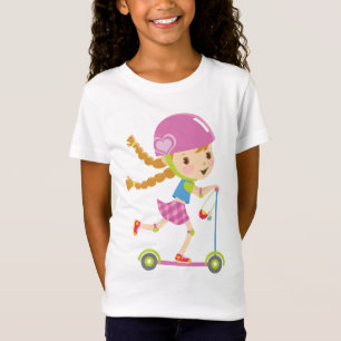 Meisje met scooter t-shirt