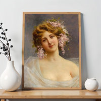 Meisje met Seringen, Achille Beltrame Kunst 