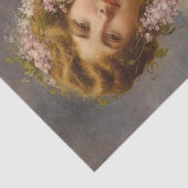 Meisje met Seringen, Achille Beltrame Kunst Tissuepapier (Detail)