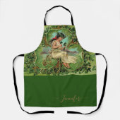  meisje met shamrocks gepersonaliseerd gelukkig schort (Voorkant)