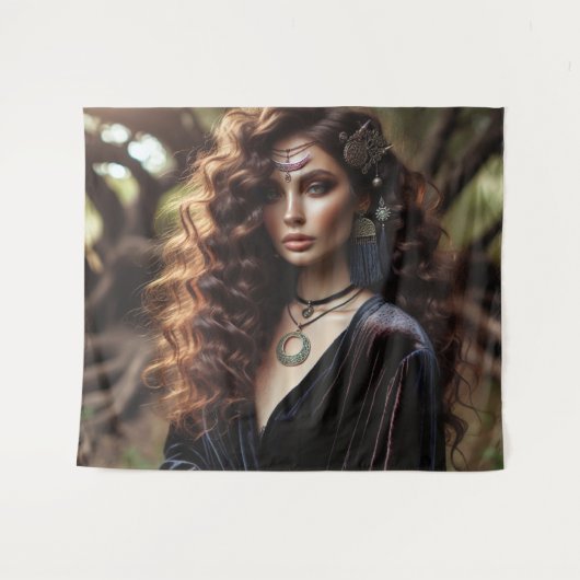 Meisje met sieraden wandkleed (Voorkant (horizontaal))