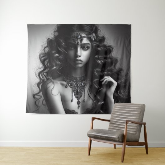 Meisje met sieraden wandkleed (In Situ (horizontaal))