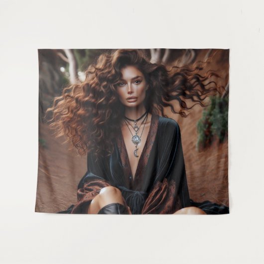 Meisje met sieraden wandkleed (Voorkant (horizontaal))