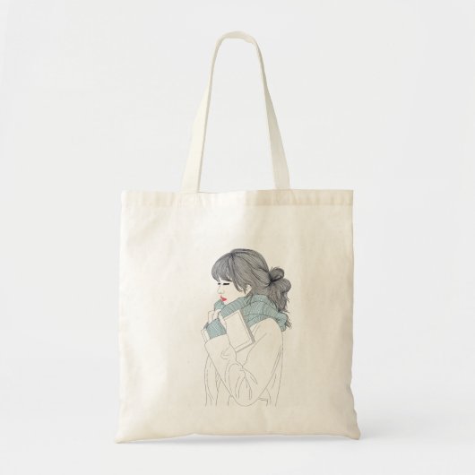 Meisje met sjaal en boek tote bag (Voorkant)