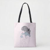 Meisje met sjaal en boek tote bag (Voorkant)