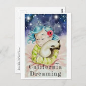 Meisje met slaapkat briefkaart (Voorkant / Achterkant)