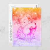 Meisje met slaapkat (versie 2) briefkaart (Voorkant / Achterkant)