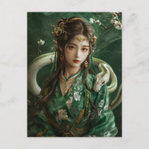 Meisje met Slang Chinese Zodiac Art