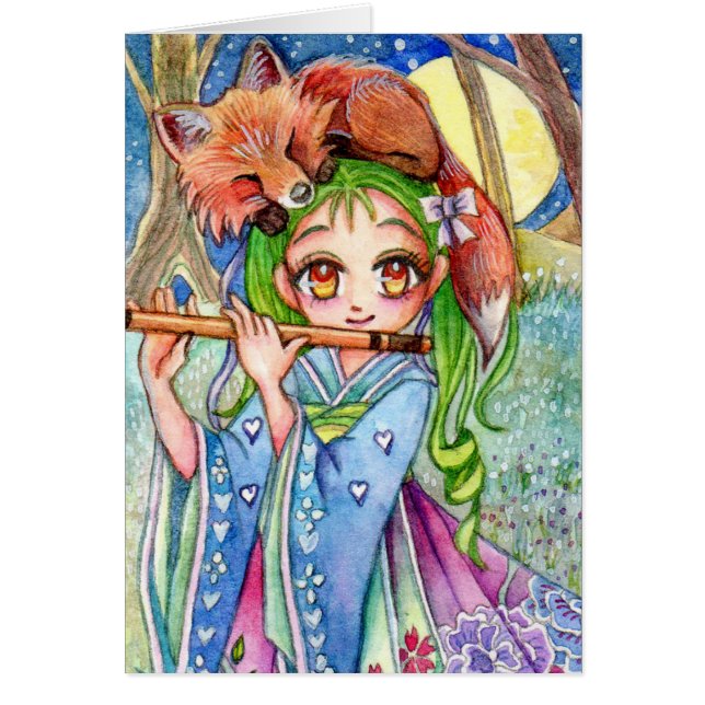 Meisje met Sleepy Fox (Voorkant)