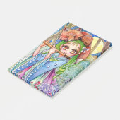 Meisje met Sleepy Fox Post-it® Notes (Schuin)