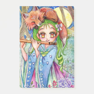 Meisje met Sleepy Fox Post-it® Notes