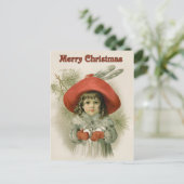 Meisje met Sneeuwballen Feestdagenkaart (Staand voorkant)