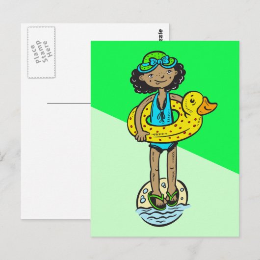 Meisje met Speelgoed Briefkaart (Voorkant / Achterkant)