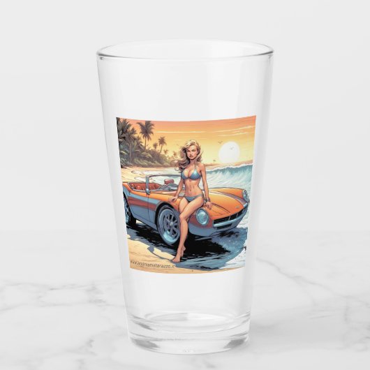 Meisje met sportwagen glas (Voorkant)