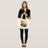 Meisje met sportwagen grote tote bag (Voorkant (model))