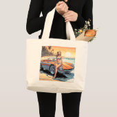 Meisje met sportwagen grote tote bag (Voorkant (product))