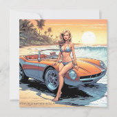 Meisje met sportwagen kaart (Voorkant)