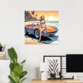 Meisje met sportwagen poster (Thuiskantoor)