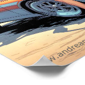 Meisje met sportwagen poster (Hoek)