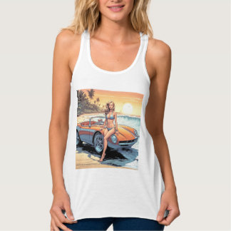 Meisje met sportwagen tanktop