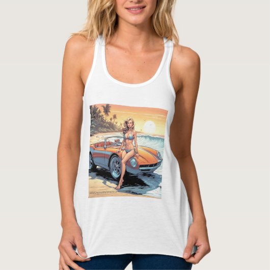 Meisje met sportwagen tanktop (Voorkant)