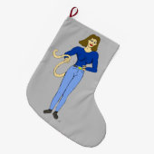 meisje met staart grote kerstsok (Voorkant (Hangend))