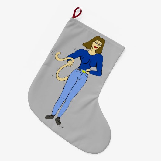 meisje met staart grote kerstsok (Voorkant (Hangend))