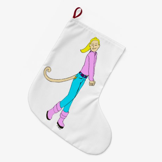 meisje met staart grote kerstsok (Voorkant (Hangend))