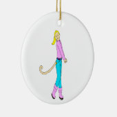 meisje met staart keramisch ornament (Rechts)