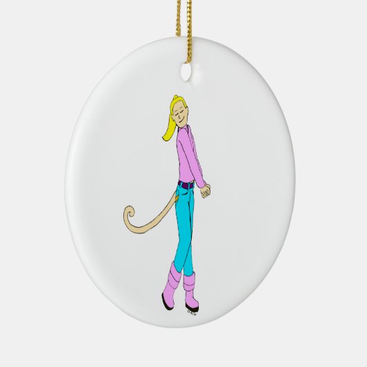 meisje met staart keramisch ornament (Rechts)