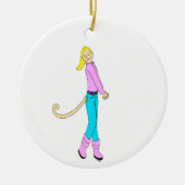 meisje met staart keramisch ornament (Voorkant)