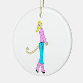 meisje met staart keramisch ornament (Links)