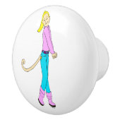 meisje met staart keramische knop (Rechts)