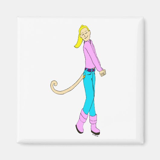 meisje met staart magneet (Voorkant)