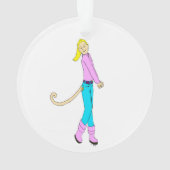 meisje met staart ornament (achterkant)