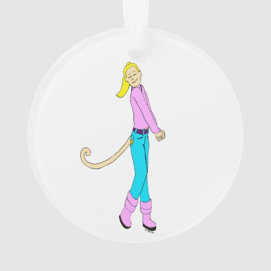 meisje met staart ornament (achterkant)