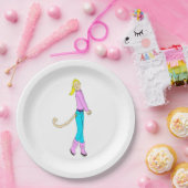 meisje met staart papieren bordje (Feest)